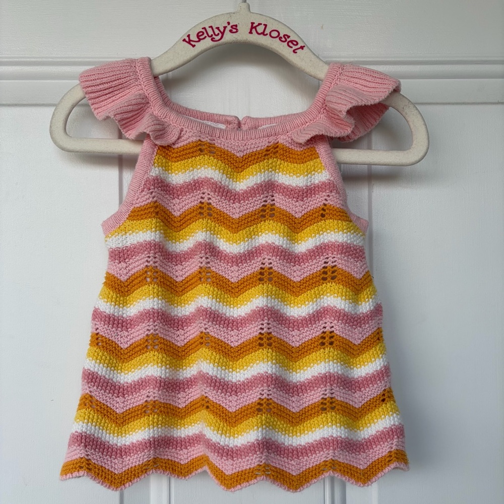 •Haute Hippie• Baby Chevron Crochet Tunic/Dress - Size 12–18 Months